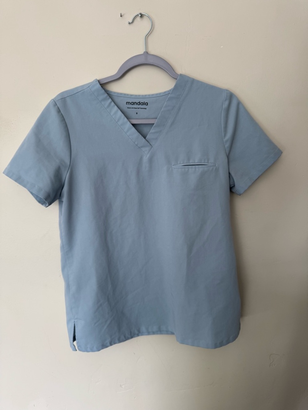 Mandala Light Blue V-Neck Scrub Set